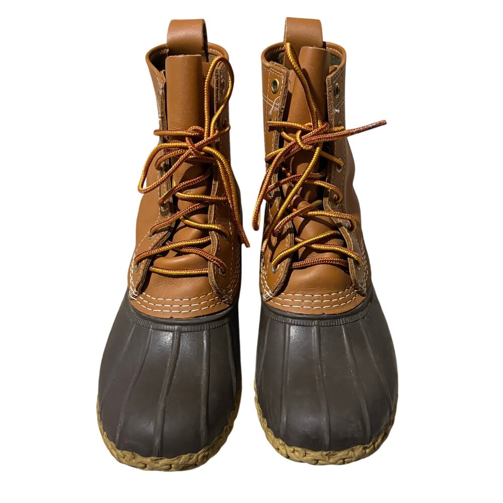 LL Bean Maine Hunting‎ Shoe Duck Bean 8" Boots Brown Vintage Made In USA Mens 7 - Picture 2 of 9